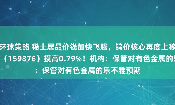 环球策略 稀土居品价钱加快飞腾，钨价核心再度上移！有色ETF（159876）摸高0.79%！机构：保管对有色金属的乐不雅预期