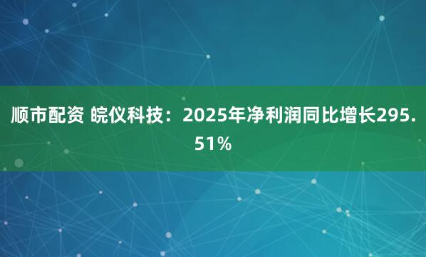 顺市配资 皖仪科技：2025年净利润同比增长295.51%