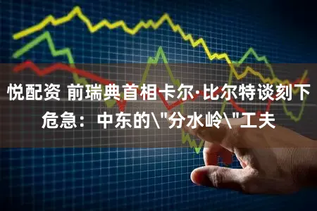 悦配资 前瑞典首相卡尔·比尔特谈刻下危急：中东的＂分水岭＂工夫