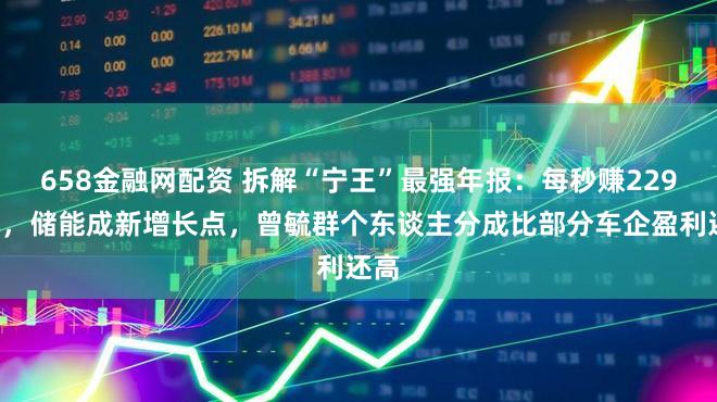 658金融网配资 拆解“宁王”最强年报:每秒赚2290元,储能成新增长点,曾毓群个东谈主分成比部分车企盈利还高