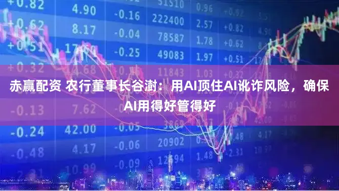 赤赢配资 农行董事长谷澍：用AI顶住AI讹诈风险，确保AI用得好管得好